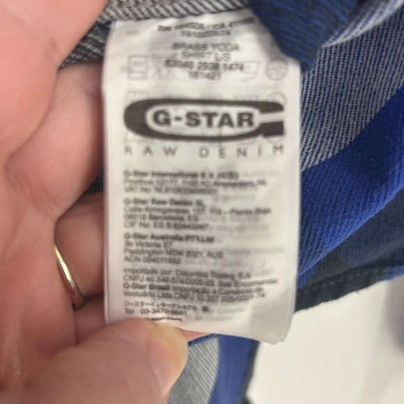 G Star Raw plaid Flannel snap front mens collared Shirt Large outdoor GRSD - Picture 8 of 8